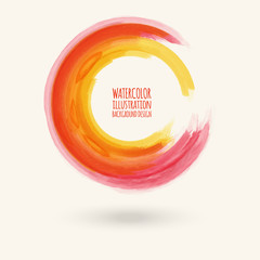 Watercolor circle texture. Vector watercoluor circle elements for design.