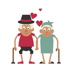 cute elderly couple in love icon image