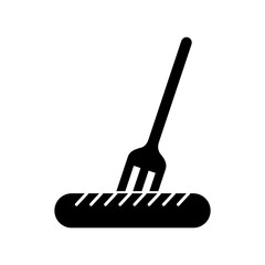 fork with sausage fast food vector illustration design