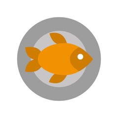 tray with delicious fish vector illustration design