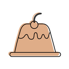 sweet pudding isolated icon vector illustration design