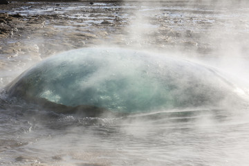 Bubble of Geyser "Strokkur" in Iceland