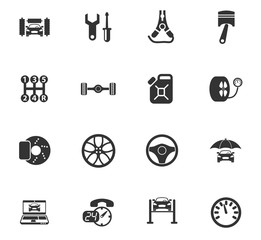 car service icon set