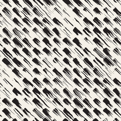 Vector seamless pattern with brush stripes and strokes. Black and white background with ink elements. Hand painted grunge texture.