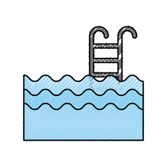 pool with stairs icon vector illustration design