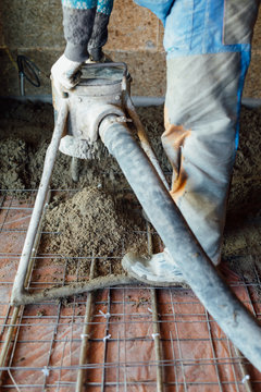 concrete pump tool in action