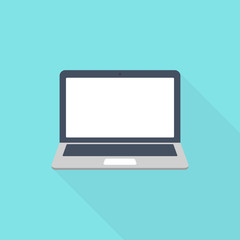 Laptop Vector. Flat icon illustration