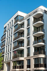 Modern luxury apartment house seen in Berlin, Germany