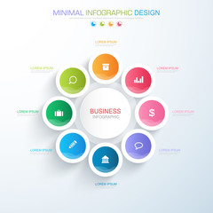Infographic Elements with business icon on full color background  process or steps and options workflow diagrams,vector design element eps10 illustration