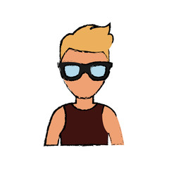 man with glasses icon