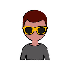 man with glasses icon