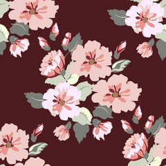 Seamless pattern of close-up bouquets.