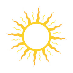 Icon or logo sun, for sun deck or cosmetics for sunbathing.
