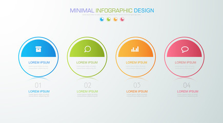 Business  infographic  template  the concept is circle option step with  full color icon can be used for diagram  infograph  chart  business presentation or web , Vector design element  illustration