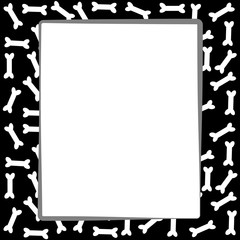 Obraz premium Dog bone border on white background.