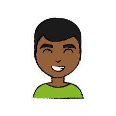 cartoon man smiling icon over white background colorful design vector illustration