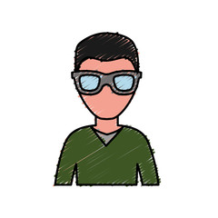 man with glasses icon