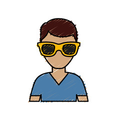 man with glasses icon