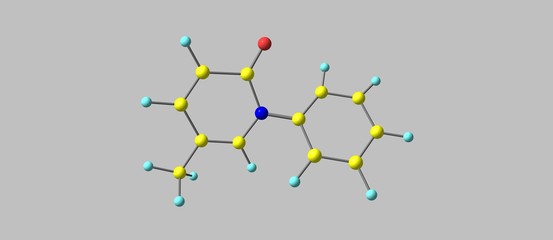 Pirfenidone molecular structure isolated on grey