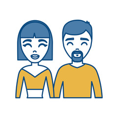 Fototapeta premium cartoon couple smiling icon