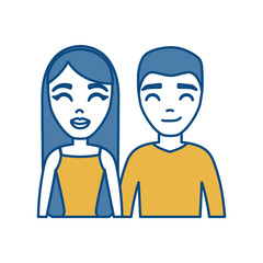 cartoon couple smiling icon