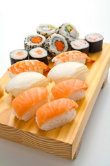 salmon sushi set. Japanese food