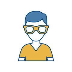 man with glasses icon