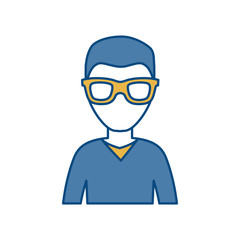 man with glasses icon