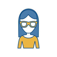 woman with glasses icon