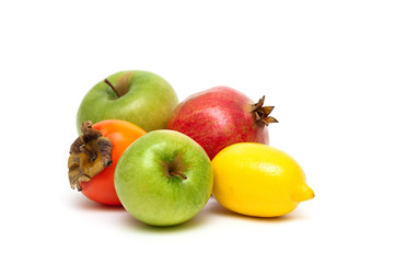 Fruits isolated on white background