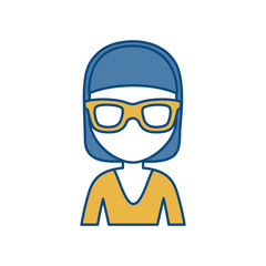 woman with glasses icon