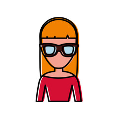 woman with glasses icon