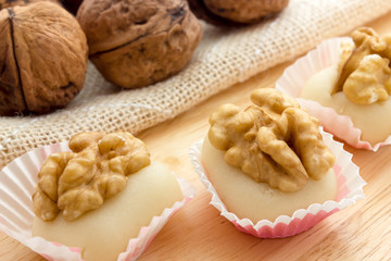 Walnuts with almond paste