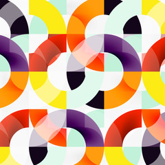 Obraz premium Colorful rings on grey background, modern geometric pattern design