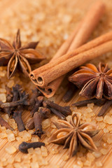 Fototapeta na wymiar Spices and brown sugar