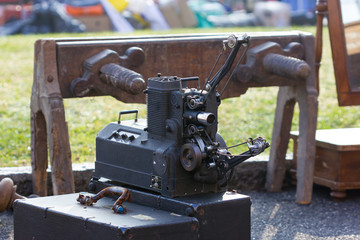 Vintage film projector in a flea market