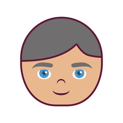 Cartoon man face icon over white background colorful design vector illustration