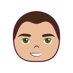 Cartoon man face icon over white background colorful design vector illustration