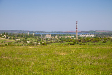 View on the Svetlovodsk town and the river Dnieper