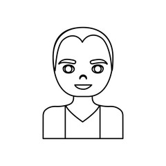 cartoon man smiling icon over white background vector illustration