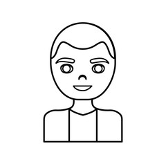 cartoon man smiling icon over white background vector illustration