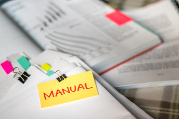 Manual; Stack of Documents with Large Amount of Analytic Material.