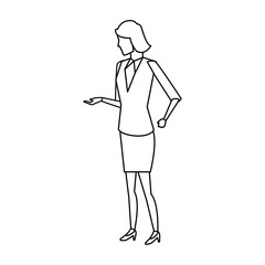 businesswoman full length gesturing with her hands