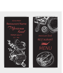 Vector illustration sketch - Mexican food. Card Menu mexican cuisine. vintage design template, banner.