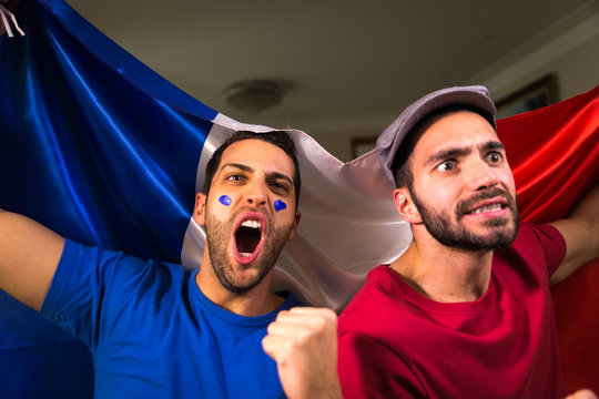 French Friends Celebrating with France Flag