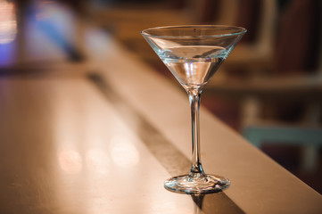 Glass of matini. Vermouth cocktail.