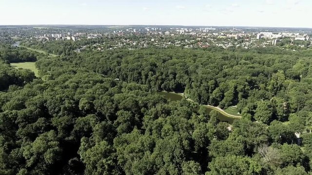 Aerial view of the national dendrological park Sofiyivka