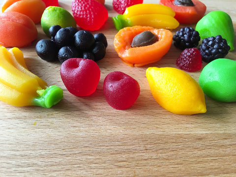 Chewing marmalade jelly candies with fruit-berry flavor.
