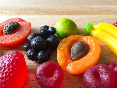 Chewing marmalade jelly candies with fruit-berry flavor.