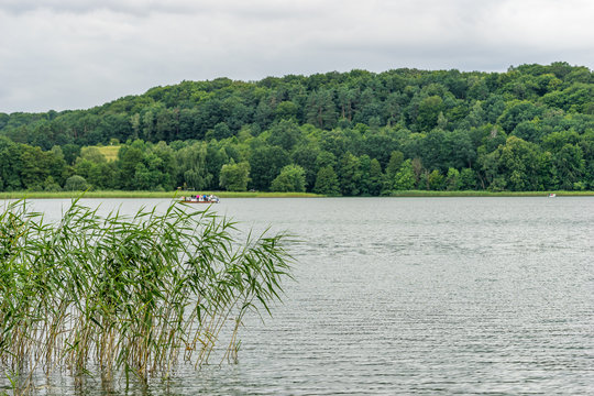 Beautiful lake landscape of the lake Breiter Luzin in Mecklenburg-Western Pomerania, Germany